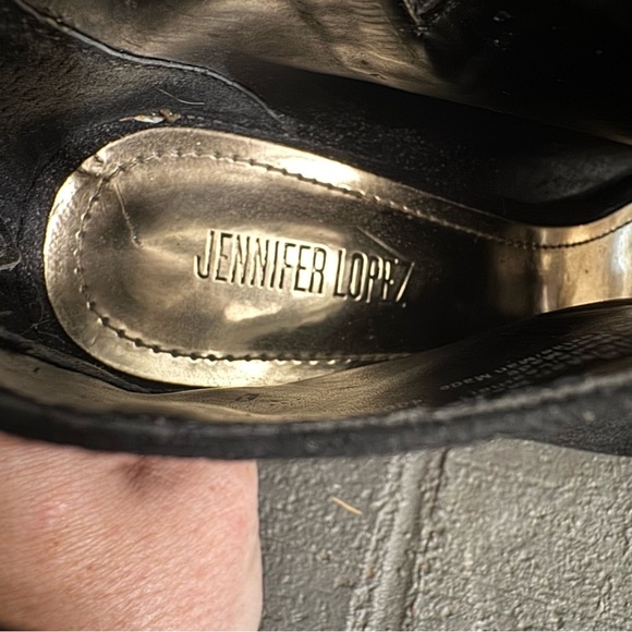 Jennifer Lopez Women’s 6M‎ Black Open Toe Ankle Boots Heels Peep Toe Zipper Heel - Picture 8 of 12